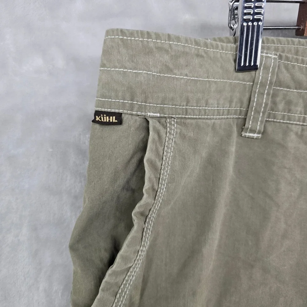 Kuhl Ambush Cargo‎ Shorts Mens 40 Green Vintage Patina Dye Utility Hiking